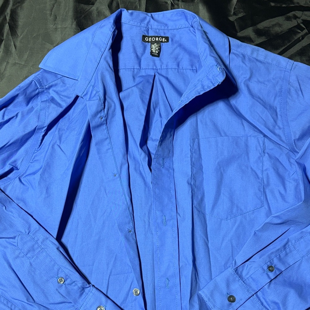 George Men's Vibrant Blue Dress Shirt